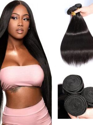 bundles straight real wig hair curtain